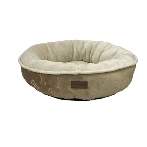 Ethical Pet Ethical Products Sleep Zone Embossbone Round Taupe Dog Bed