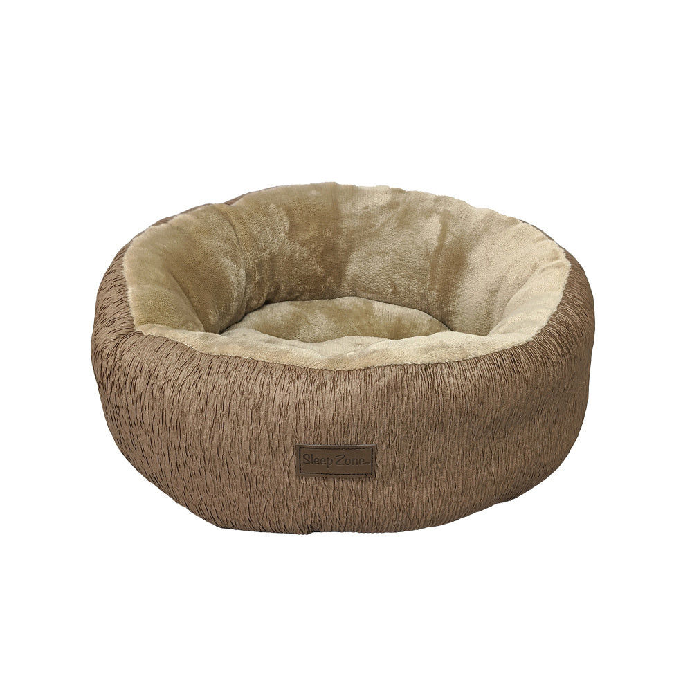Ethical Pet Ethical Products Sleep Zone Woodgrain Round Taupe Dog Bed