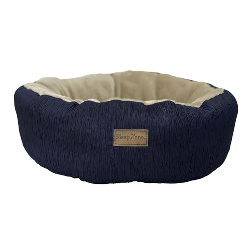 Ethical Pet Ethical Products Sleep Zone Woodgrain Round Navy Dog Bed