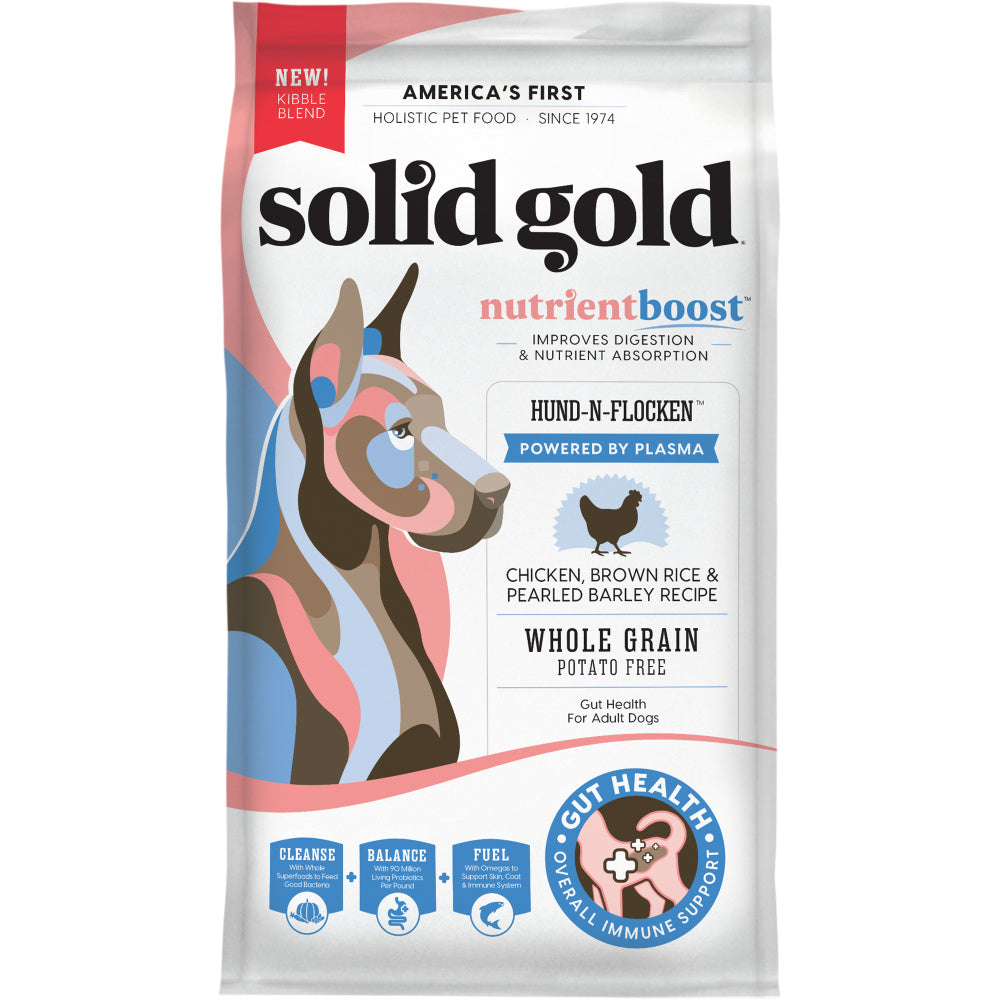 Solid Gold NutrientBoost Hund-N-Flocken with Chicken, Brown Rice & Pearled Barley Dry Dog Food