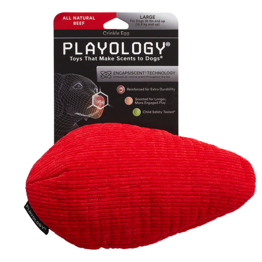 Playology Plush Egg Beef Scented Dog Toy