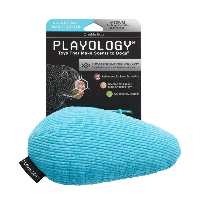 Playology Plush Egg Peanut Butter Scented Dog Toy