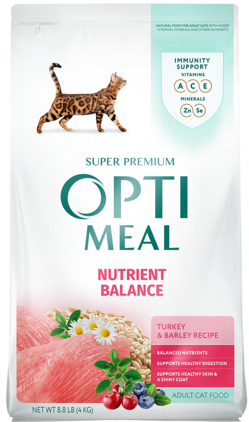 Optimeal Nutrient Balance Turkey & Barley Recipe Adult Cat Dry Food