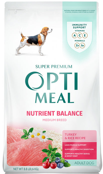 Optimeal Medium Breed Nutrient Balance Turkey & Rice Recipe Adult Dog Dry Food