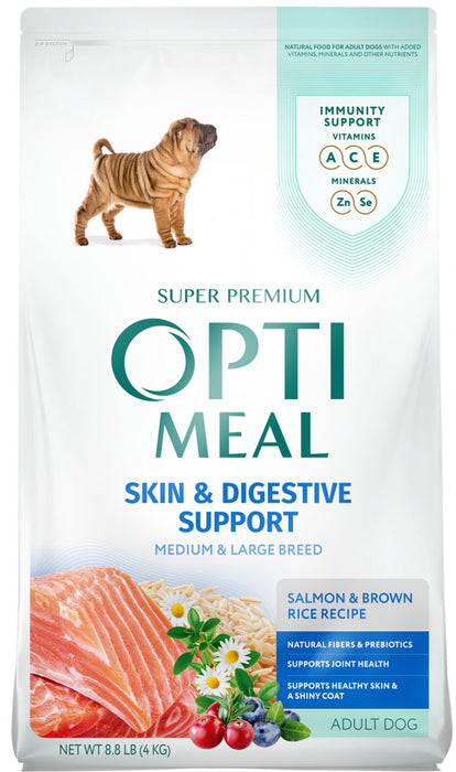 Optimeal Medium & Large Breed Skin & Digestive Support Salmon & Brown Rice Recipe Adult Dog Dry Food