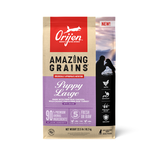 ORIJEN High Protein Amazing Grains Large Breed Puppy Dry Dog Food