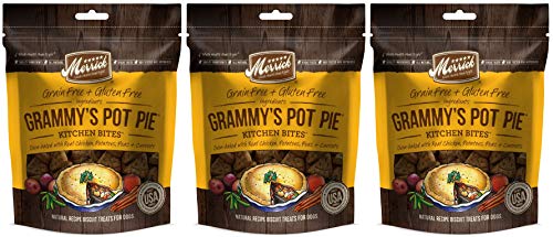 Merrick 3 Pack of Kitchen Bites Dog Biscuits, 9 Ounces each, Grammy's Pot Pie, Grain- and Gluten-Free
