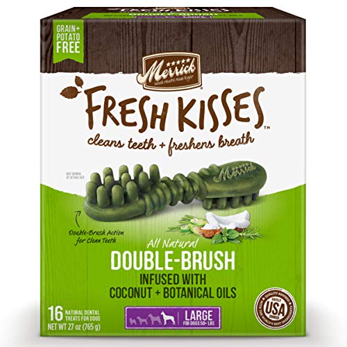 Merrick Fresh Kisses Coconut + Botanical Oils Dental Dog Treats - 16 ct. Bag