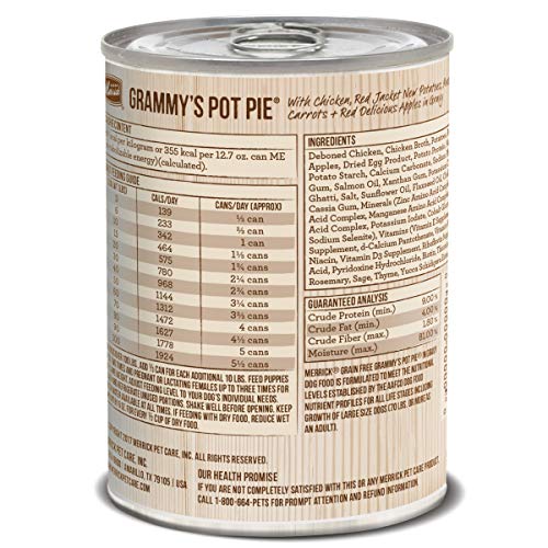 Merrick Grain Free Wet Dog Food Grammy's Pot Pie - (12) 12.7 oz. Cans