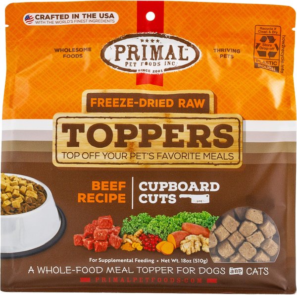 Primal Cupboard Cuts Beef Grain-Free Freeze-Dried Raw Dog Food Topper