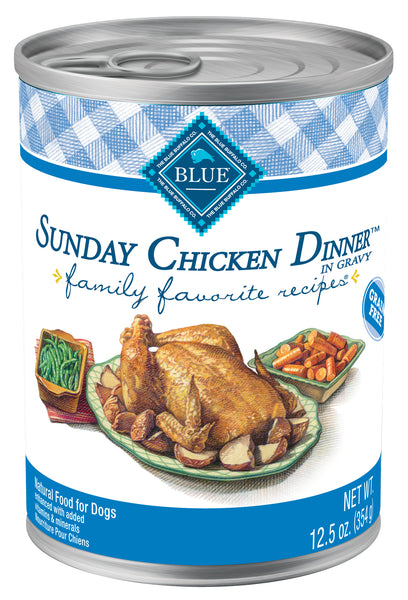 Blue Buffalo Family Favorite Grain-Free Recipes Sunday Chicken Dinner Canned Dog Food, 12.5-oz, case of 12
