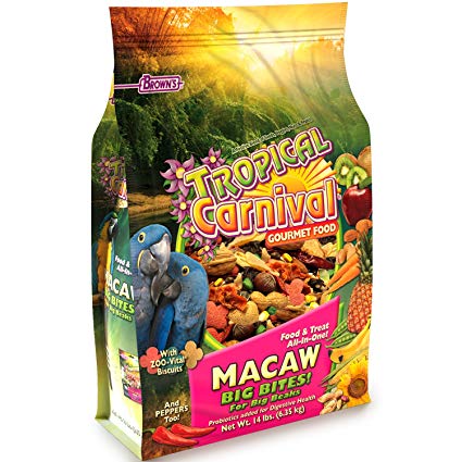 Brown's Tropical Carnival Big Bites with ZOO-Vital Biscuits Macaw Bird Food