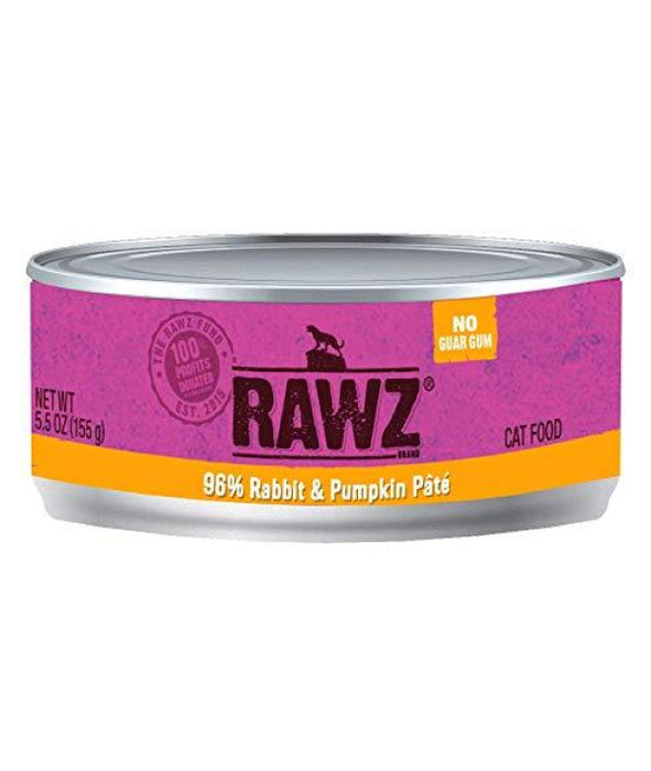 Rawz 96% Rabbit & Pumpkin Pate Cat Food 24/5.5 Oz Cans