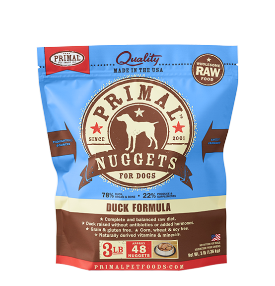 PRIMAL DOG RAW FROZEN DUCK NUGGETS