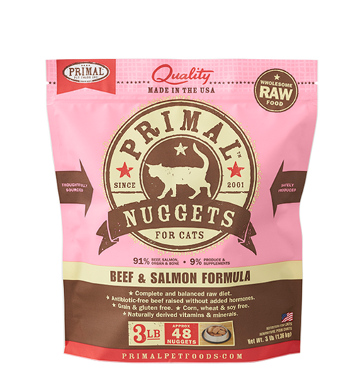 PRIMAL CAT RAW FROZEN BEEF SALMON NUGGETS