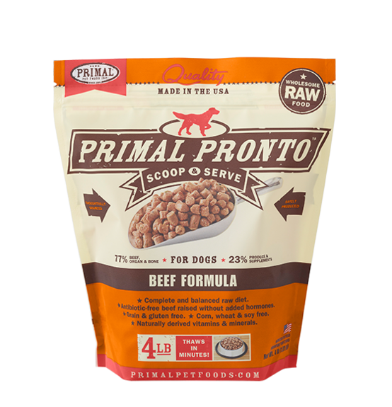 PRIMAL PRONTO DOG RAW FROZEN BEEF
