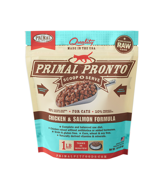 PRIMAL PRONTO CAT RAW FROZEN CHICKEN SALMON
