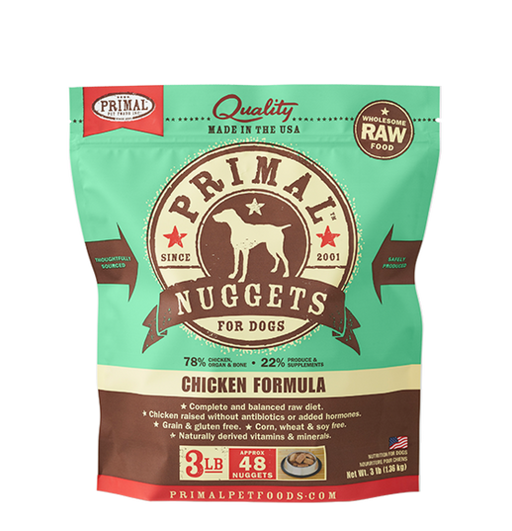 Primal Raw Frozen Canine Nuggets Chicken Formula Dog Food