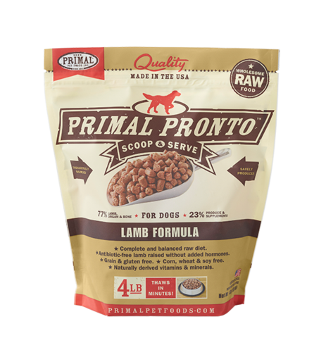 PRIMAL PRONTO DOG RAW FROZEN LAMB