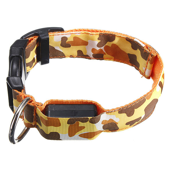 L Pet Dog LED Collar Nylon Safety Light Up Flashing Collar