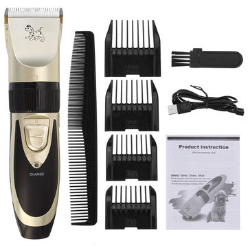 USB Rechargeable Electric Pet Clipper Dog Cat Pet Hair Trimmer Shaver Grooming Kit