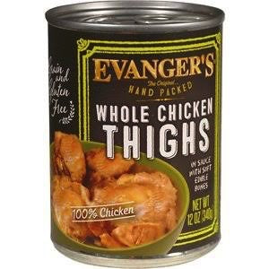Evanger's Grain-Free Hand Packed Whole Chicken Thighs Canned Dog Food 