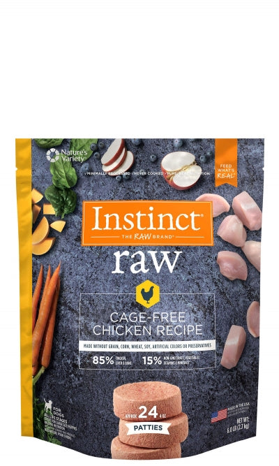 Instinct 85/15 Raw Cage Free Chicken Recipe for Dogs Patties