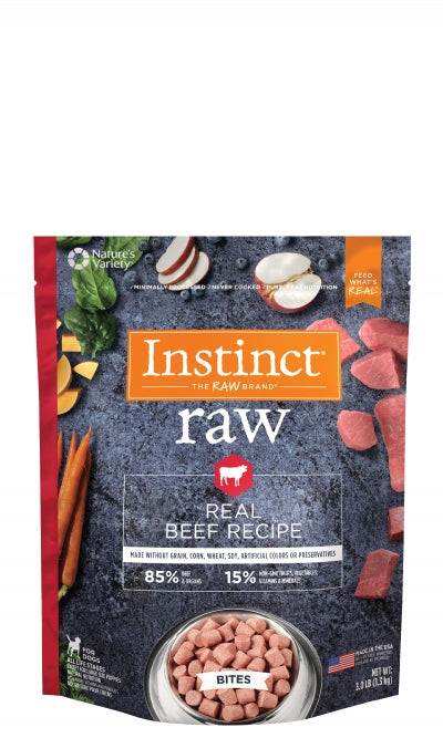 Instinct 85/15 Raw All Natural Beef Recipe for Dogs Bites